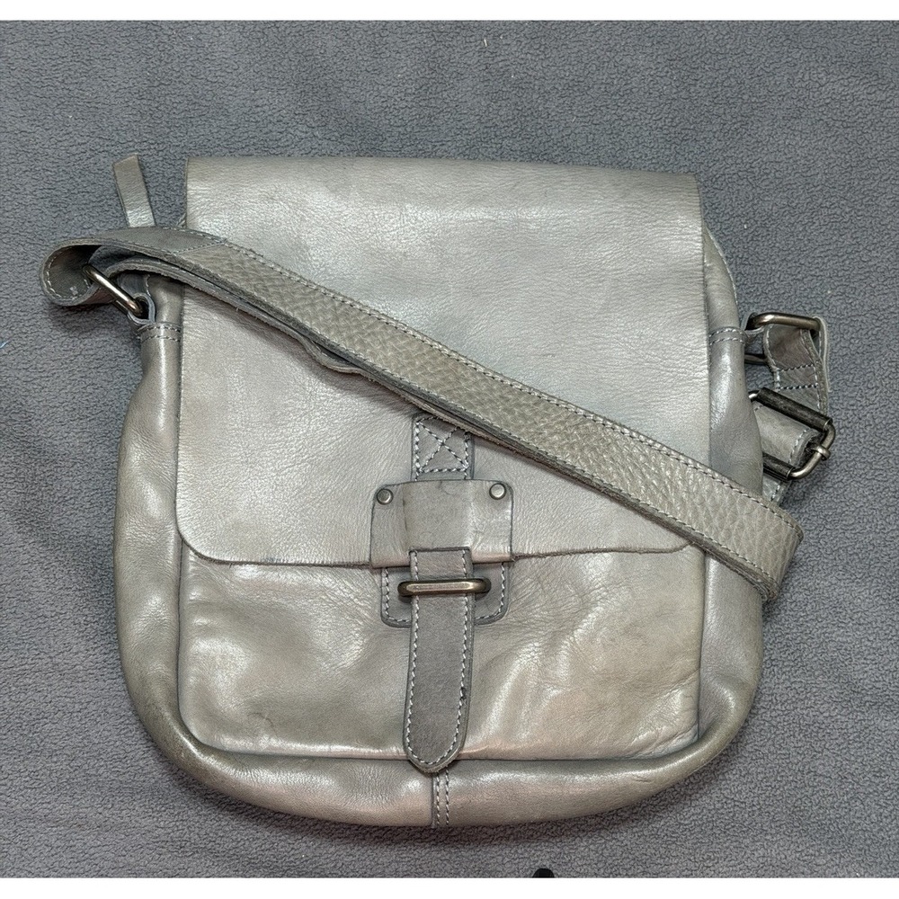 Harbour 2nd Marlies Crossbody Purse Handbag Soft Washed Distressed Leather Gray
